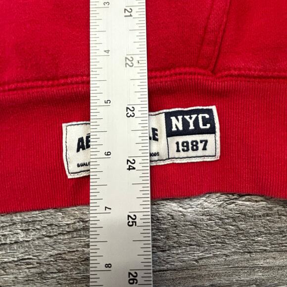 Aeropostale Hoodie Vintage Y2K Red Mens XL NYC Varsity Embroidered 2000s - Picture 5 of 7